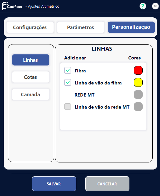 Altimétrico Personalizacao