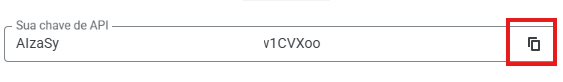 Copiar Chave de API gerada